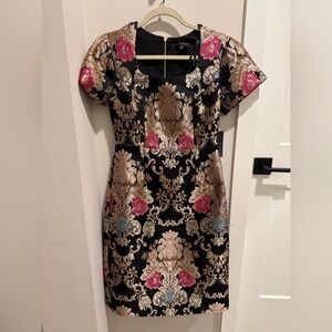 Size 2 Tahari Cap sleeves Brocade dress. New with tag